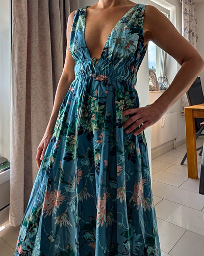 Damen maxikleid blau - h&m,