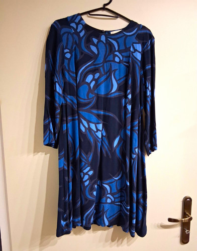 Kleid blau schwarz - blau, *