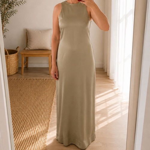 Premium silk maxikleid - h&m,