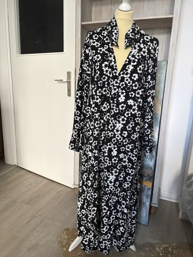 Maxikleid schwarz weiß - h&m,