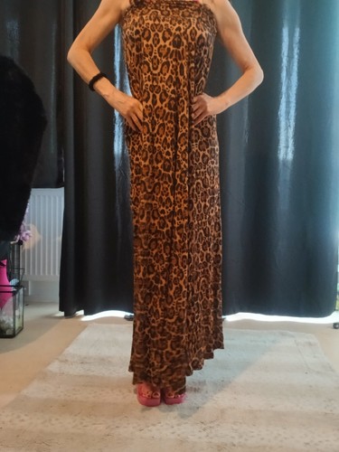Leopard bodenlang kleid - bodenlang,