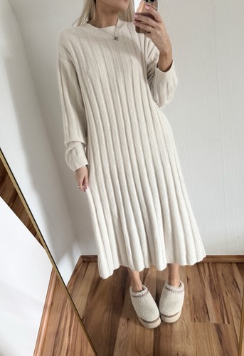 Creme strick kleid midi - ❤️creme,